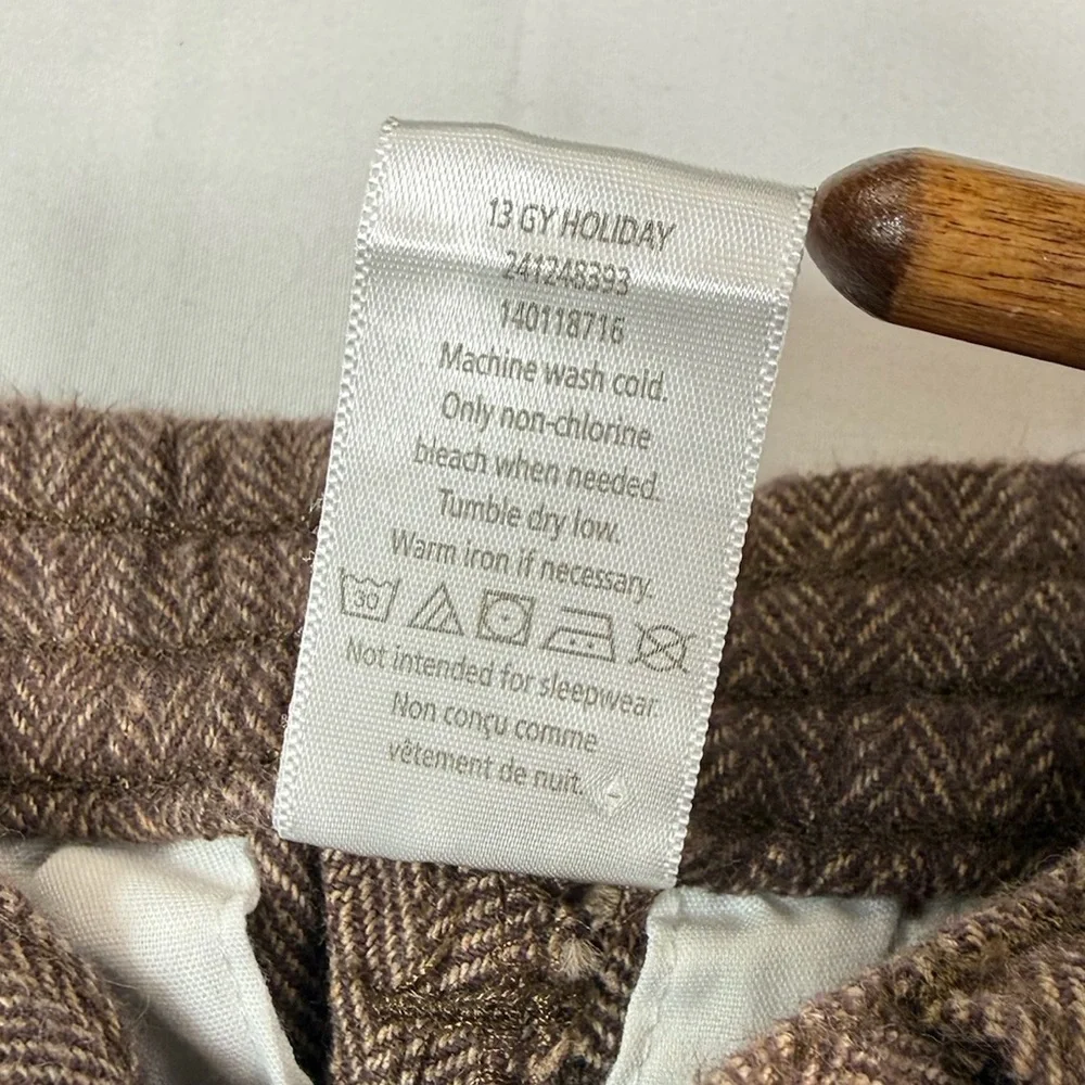 GYMBOREE‎ Baby Brown Herringbone Woven Pants 6-12 Months Classic Tailored Style